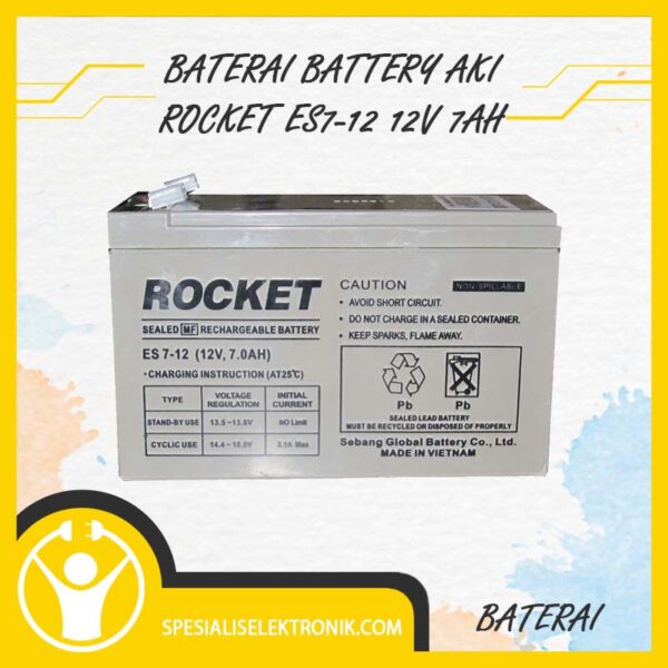 Baterai Battery Aki Rocket ES7-12 12V 7Ah