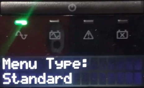 Tampilan Menu LCD standard UPS APC SMT SRT