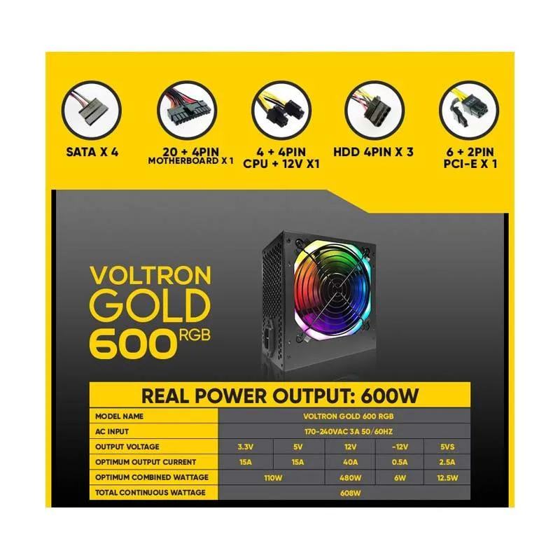 BOX PSU Armaggeddon Voltron Gold 600 RGB