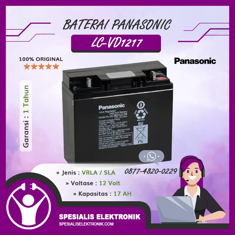 Baterai Panasonic 12V 17AH - LC-VD1217