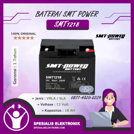 Baterai SMT Power 12Volt 18AH – SMT1218