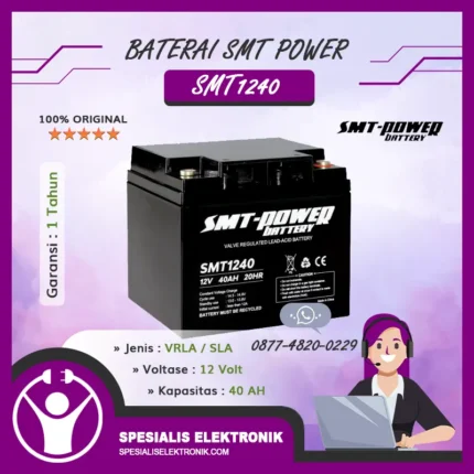 Baterai SMT Power 12Volt 40AH – SMT1240
