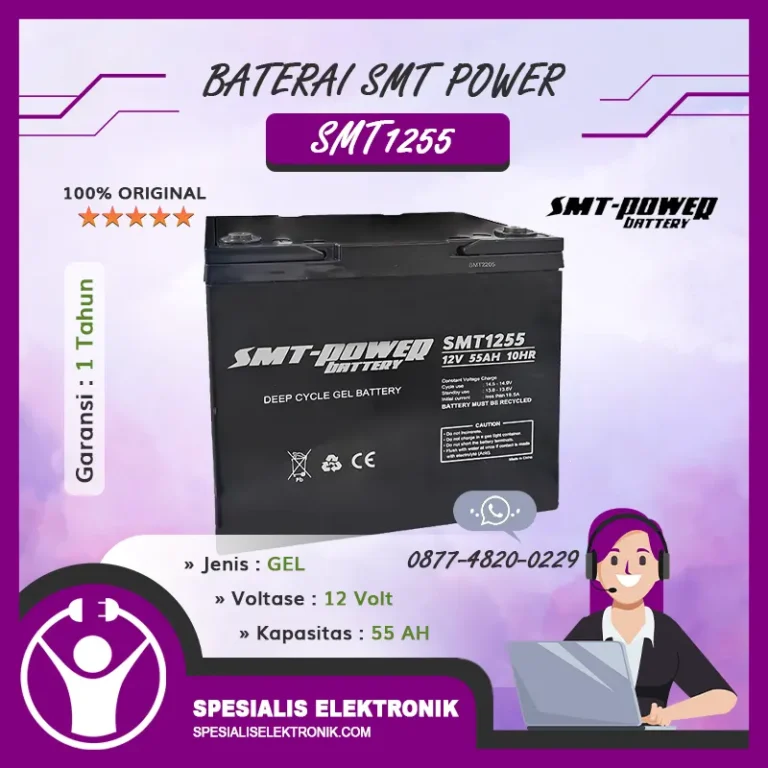 Baterai SMT Power 12Volt 55AH – SMT1255