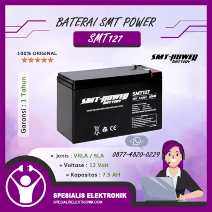 Baterai SMT Power 12Volt 7.5AH – SMT127