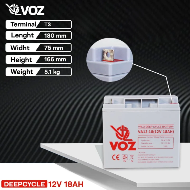 Baterai VOZ 12V 18AH - VA12-18 4