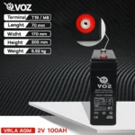 Baterai VOZ 2V 100AH - VA2V-100AH 4