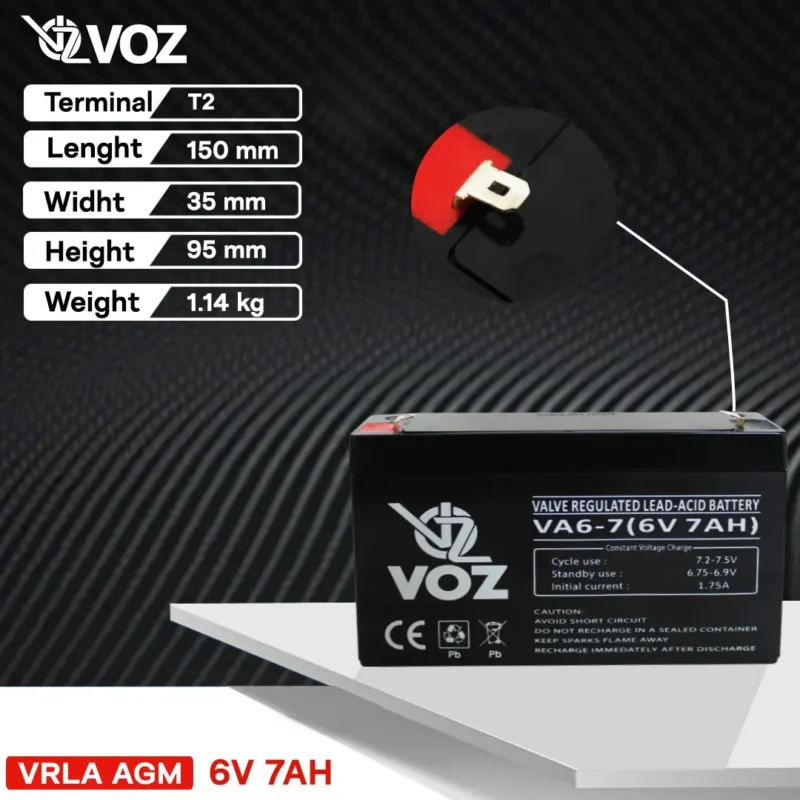 Baterai VOZ 6V 7AH - VA6-7 4