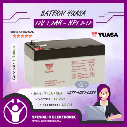 Baterai Yuasa 12V 1.2AH - NP1.2-12