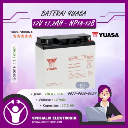 Baterai Yuasa 12V 17.2AH - NP18-12B 2
