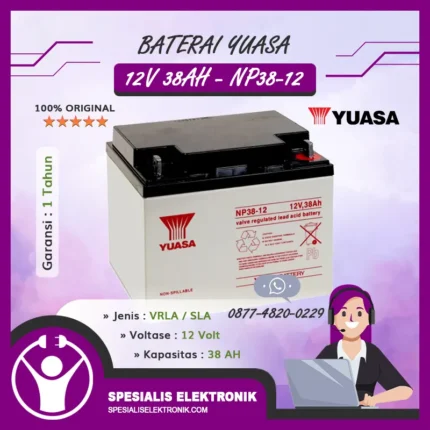 Baterai Yuasa 12V 38AH - NP38-12