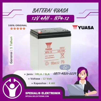 Baterai Yuasa 12V 4AH - NP4-12
