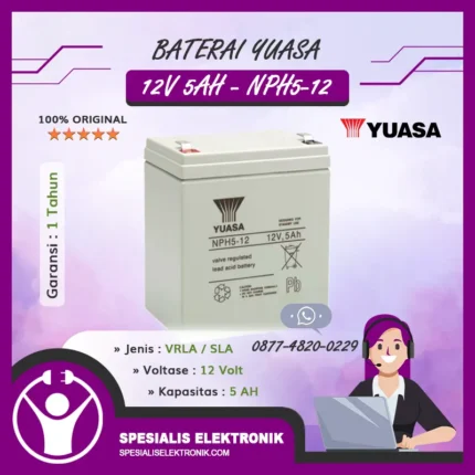 Baterai Yuasa 12V 5AH - NPH5-12