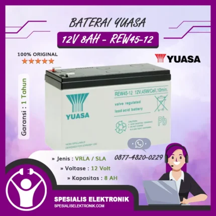 Baterai Yuasa 12V 8AH - REW45-12 2