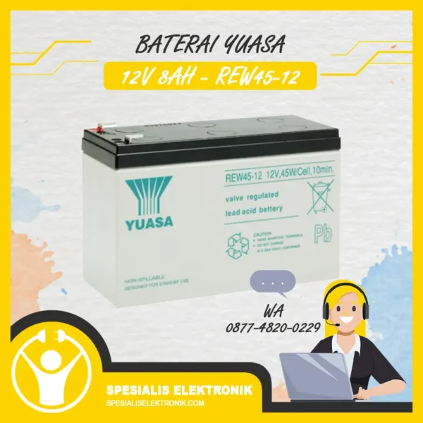 Baterai Yuasa 12V 8AH - REW45-12