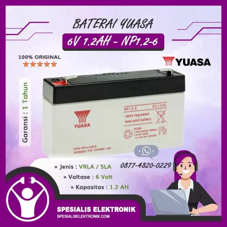 Baterai Yuasa 6V 1.2AH - NP1.2-6