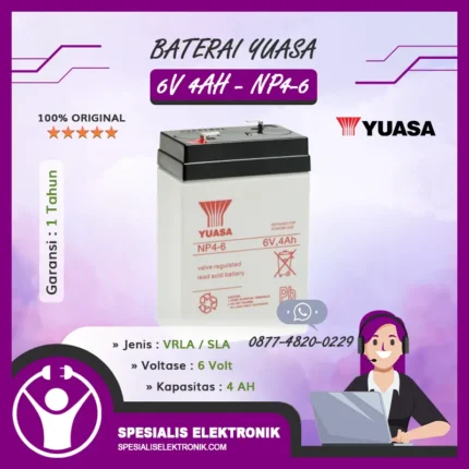 Baterai Yuasa 6V 4AH - NP4-6