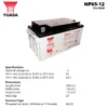 Spesifikasi Baterai Yuasa 12V 65AH - NP65-12