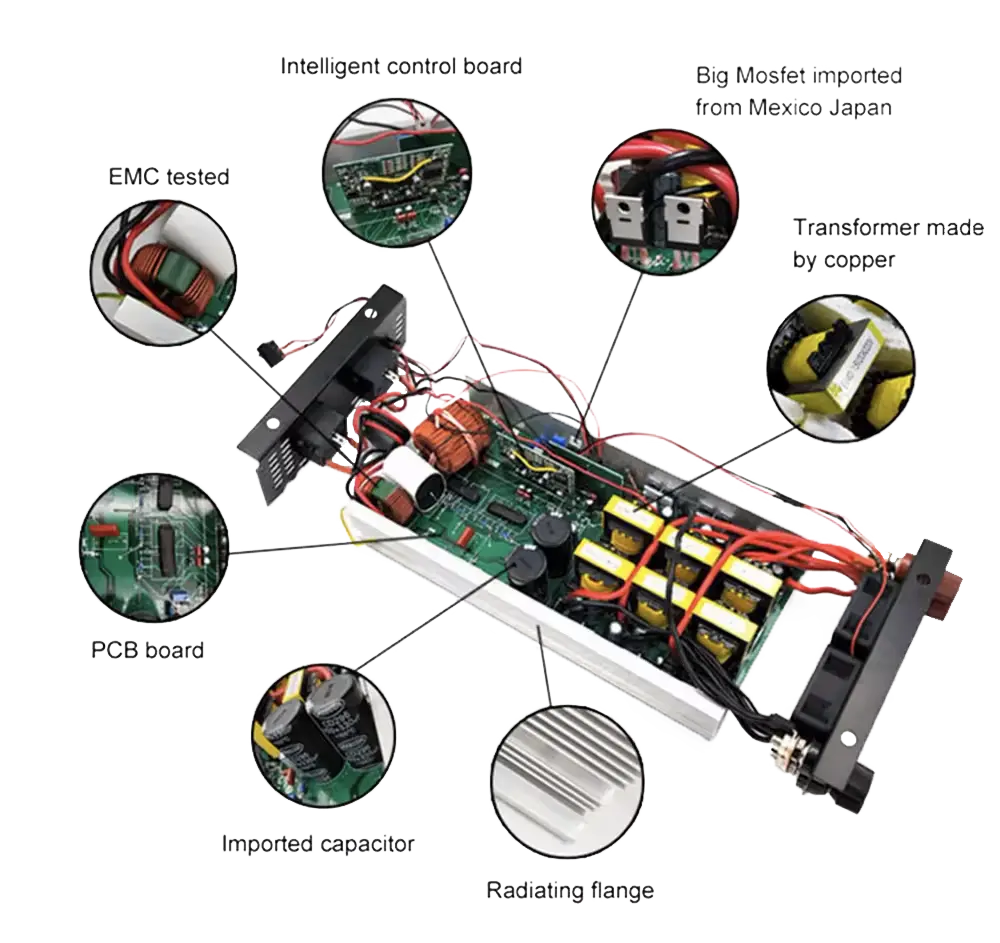 Komponen internal isi dalam inverter yang sudah di bongkar