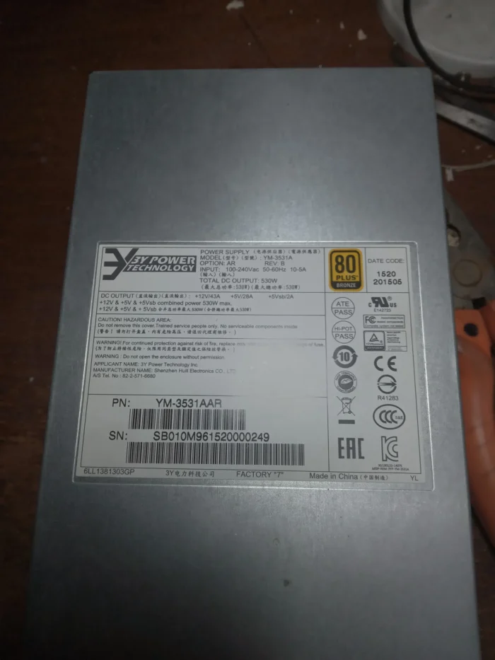 Foto Label PSU 3Y Power YM-3531A