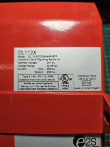 Label Serial Number Perbaikan Servis E2S DL112X Alarm Sounder & Xenon Beacon