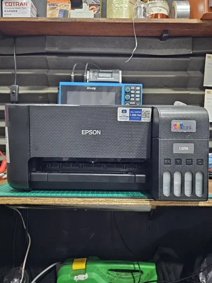 Perbaikan Servis Printer Epson L3210 Tidak bisa tarik kertas, papper jam, led error fault tanda seru merah menyala, tidak bisa print
