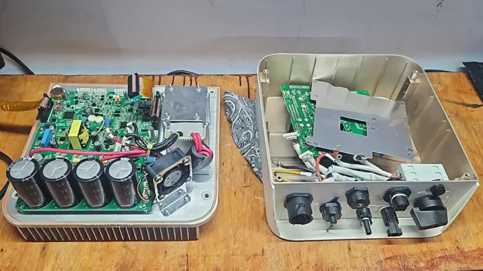 Servis Perbaikan PV Grid Inverter Growatt MIC 3000TL-X Kerusakan Mati Total Tidak Nyala Konsleting Short Terbakar MCB TRIP